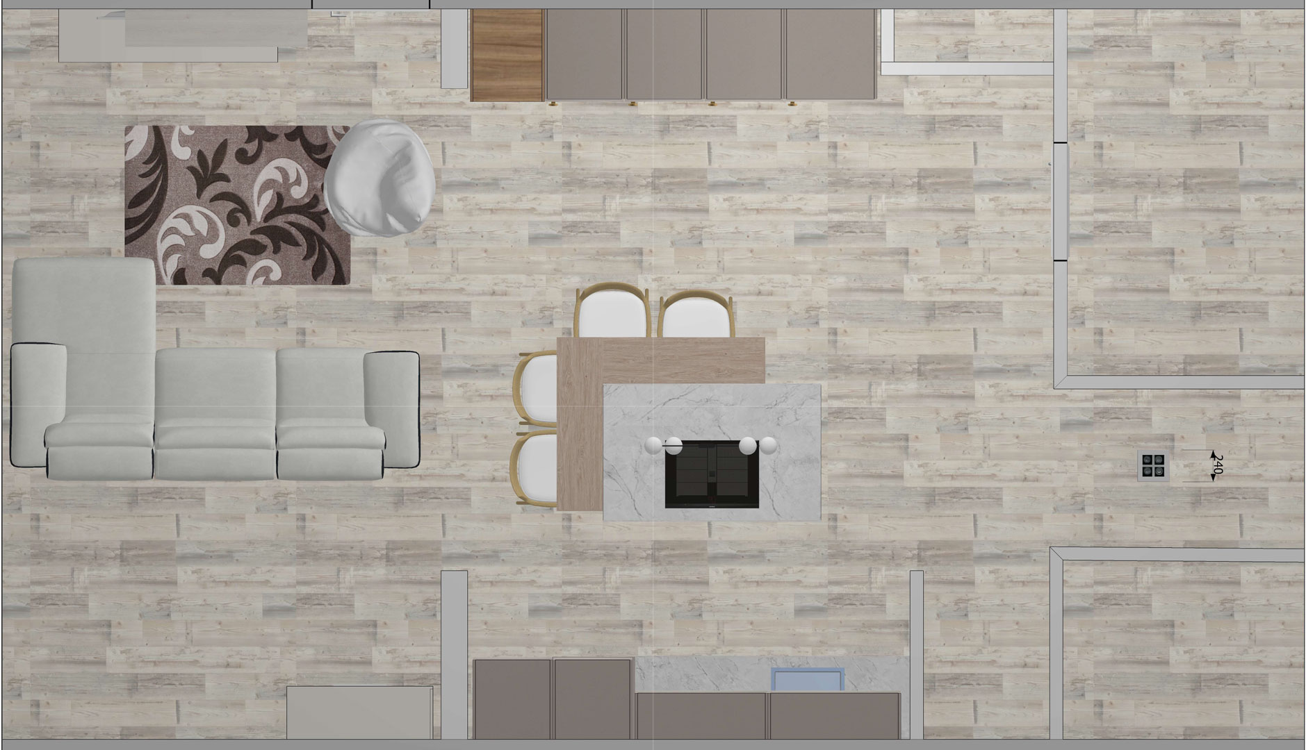 Cocina con isla central